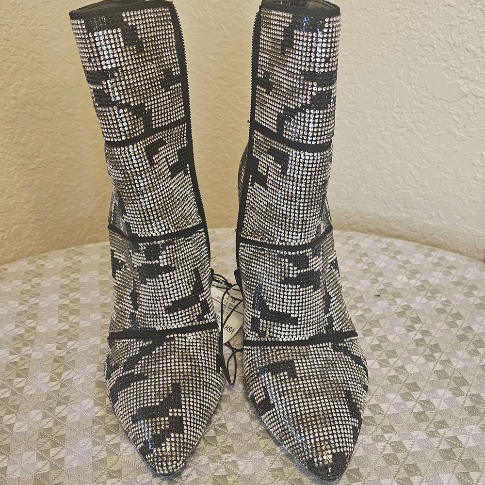 Elegant Black and Silver Women's Boots
